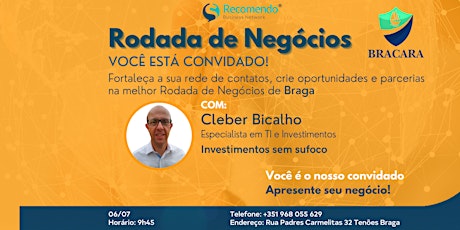 Rodada De Negócios + Palestra: Investimentos sem Susto tickets