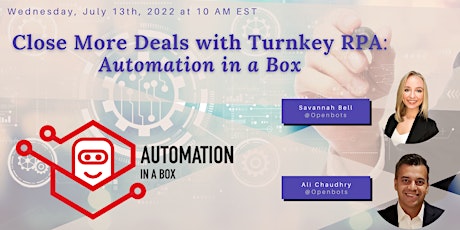 Close More Deals with Turnkey RPA: Automation in a Box bilhetes