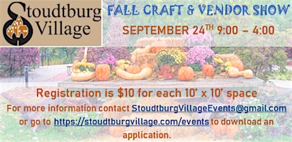 Stoudtburg Village Fall Craft & Vendor Show