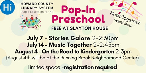 Pop-In Preschool at Slayton House - Stories Galore