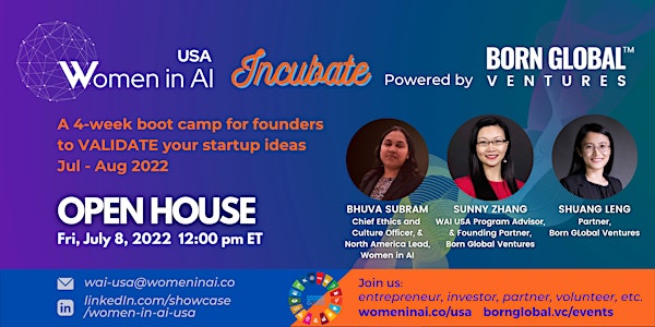 Born Global Ventures & Women in AI USA - INCUBATE Open House