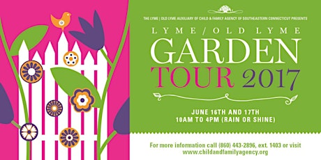 You can still purchase tickets for Lyme/Old Lyme Auxiliary Garden Tour 2017 - Tickets can be purchased at Old Lyme Town Hall today, Saturday June 17th 10 AM to 3 PM primary image