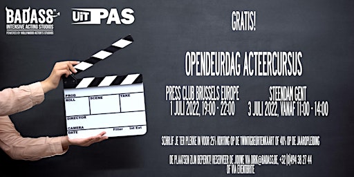 Opendeurdag acteerlessen voor de camera & opendeurdag zang in Brussel
