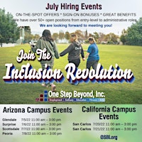 One Step Beyond Hosting In-Person Hiring Event