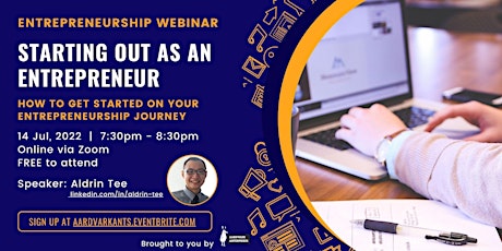 Starting Out as an Entrepreneur - How to get started on your journey tickets