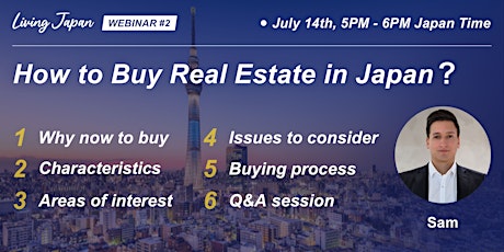 Tokyo Real Estate Webinar for Foreigners #2 bilhetes