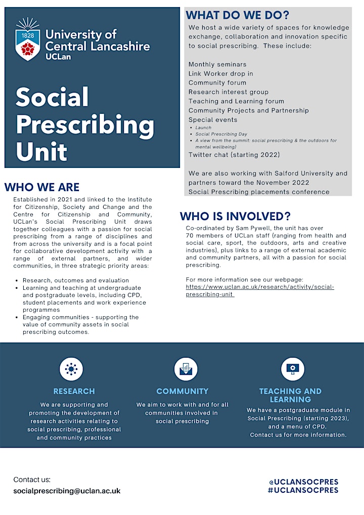 Social Prescribing Seminars @UCLan image
