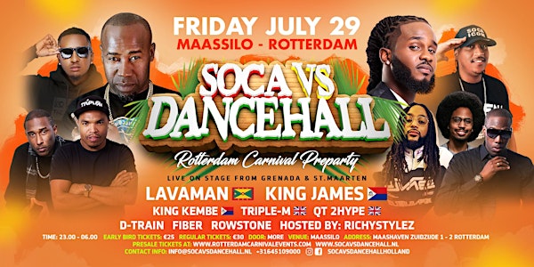 Soca vs Dancehall - Rotterdam Carnival Pre Party 2022