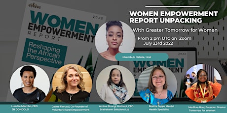 Women Empowerment Report unpacking with Greater Tomorrow for Women tickets
