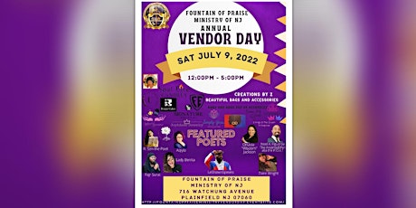 Fountain of Praise Ministry of NJ Annual Vendor Day tickets