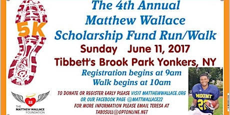 The Matthew Wallace Scholarship Fund 5K Run/Walk primary image