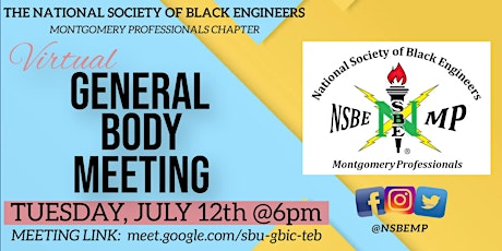 NSBE-Montgomery: July General Body Meeting tickets