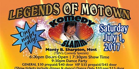 LEGENDS OF MOTOWN COMEDY SLAMM & AFTER-PARTY DANCE primary image