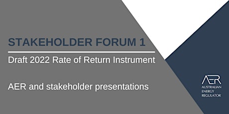 Rate of Return stakeholder forum 1 tickets