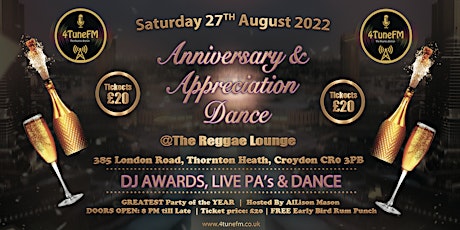 4Tune FM - Anniversary &  Appreciation  Dance Tickets tickets