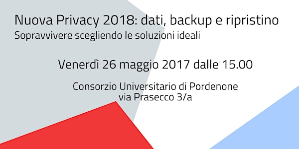 Nuova Privacy 2018: dati, backup e ripristino