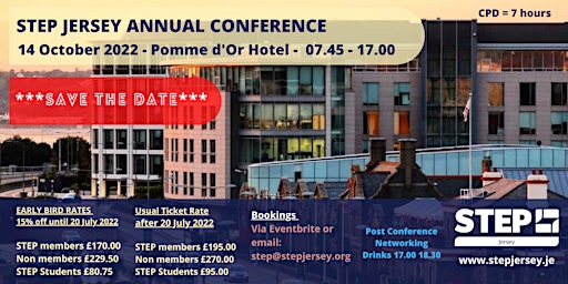 STEP Jersey Annual International Conference  - EARLY BIRD TICKETS