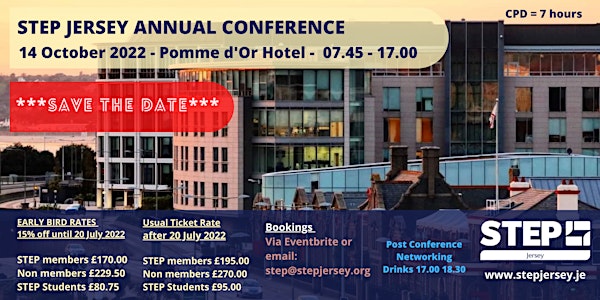 STEP Jersey Annual International Conference  - EARLY BIRD TICKETS