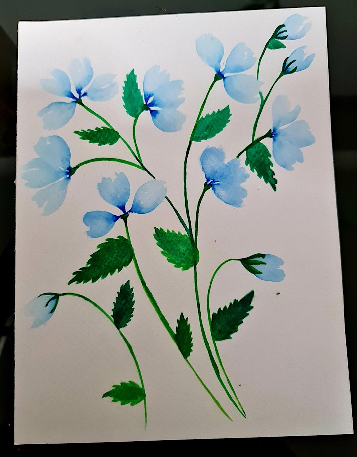 Therapeutic Watercolor florals painting workshop image
