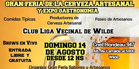 FERIA DE LA CERVEZA ARTESANAL Y EXPO GASTRONOMIA entradas