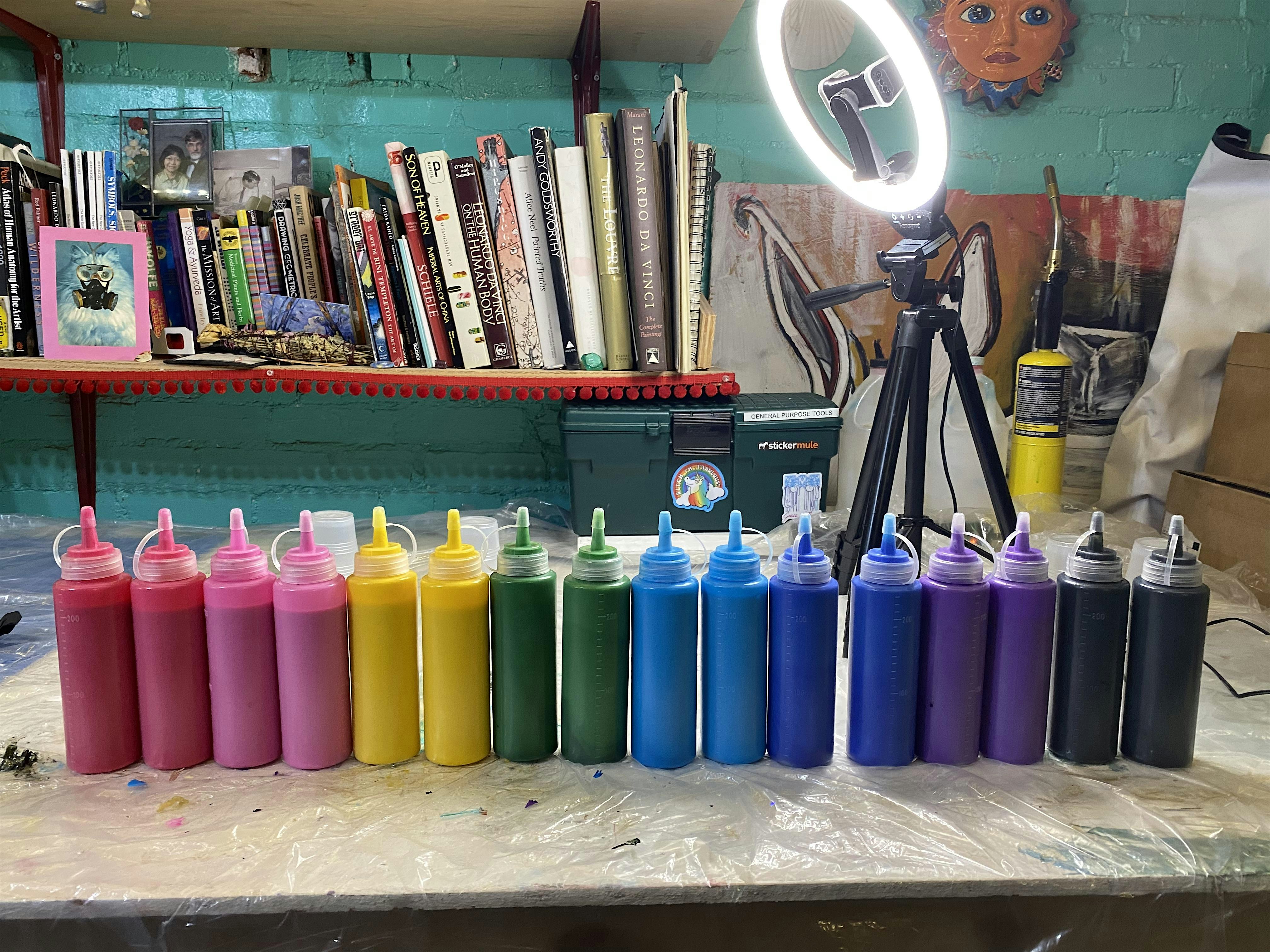 Rainbow Paint Pouring Art Class | Grace Noel Art