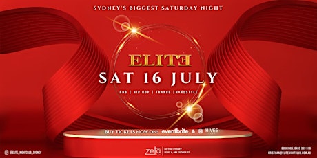 SAT 16 JULY - ELITE Nightclub @ Zeta Bar!