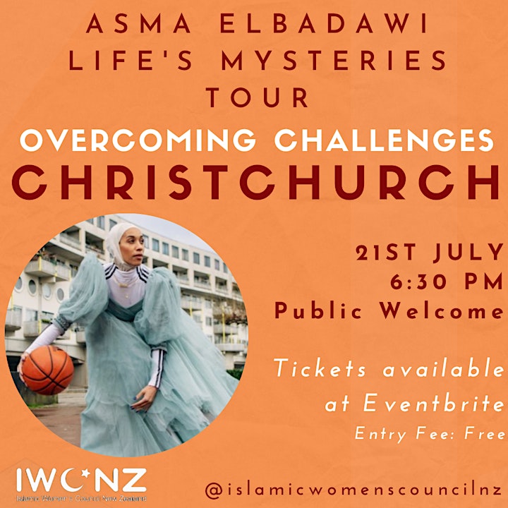 Asma Elbadawi Life's Mysteries Tour - Christchurch image