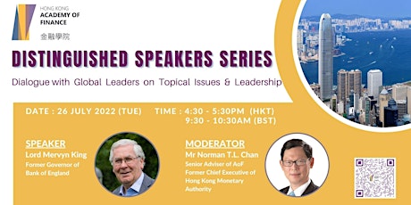 Distinguished Speakers Series - Lord Mervyn King primary image