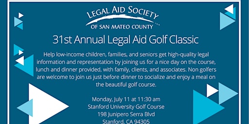 The Legal Aid Society of San Mateo county 31st. Annual Golf Classic