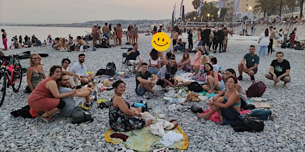 Pique-nique végétalien sur la plage de Nice