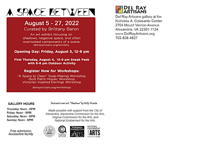"A Space Between" Art Exhibit Opening Day (Open 12-9pm) image