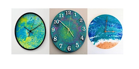 Come create your very own clock done on an Acrylic Pour.