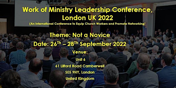Work of Ministry Leadership Conference, London 2022
