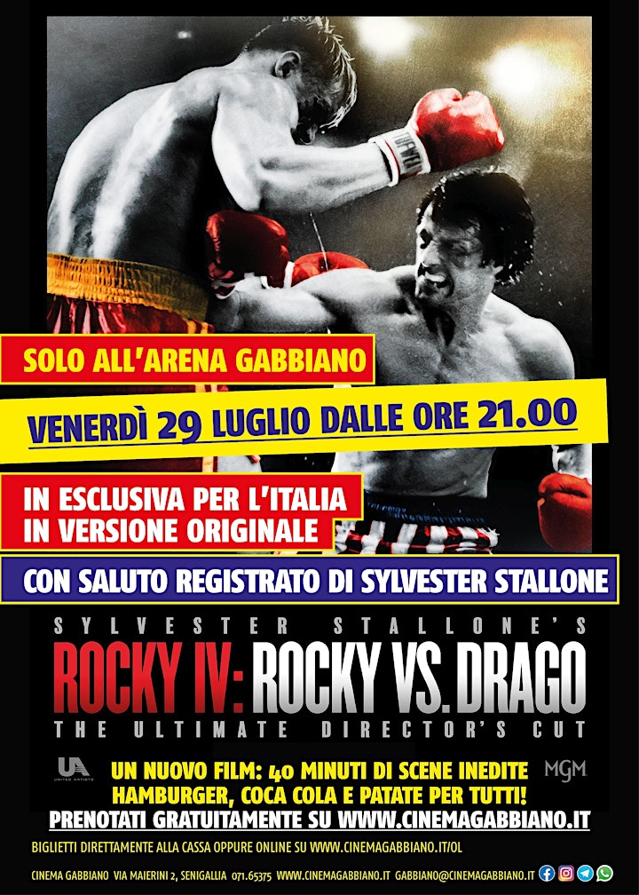 Immagine Venerdì 29 luglio 2022 - Ore 21.30 - ROCKY IV: ROCKY VS DRAGO