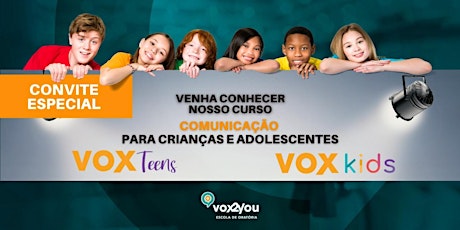 Imagem principal do evento Conhecendo os cursos de Comunicação – Vox Kids e Vox Teens