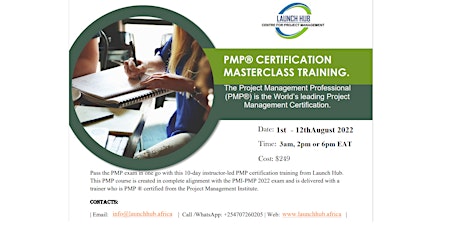 Project Management Professional - PMP ®   Virtual  Masterclass Training