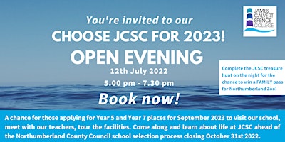 Choose JCSC for 2023 Open Evening