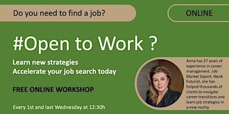 #Open To Work - FREE  online workshop: primary image