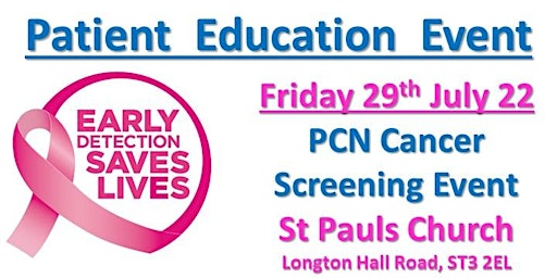 Patient Education event on FREE Cancer Screening and Pre Diabetes help.