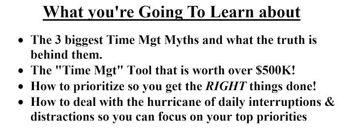 Time Management is a Myth Workshop image