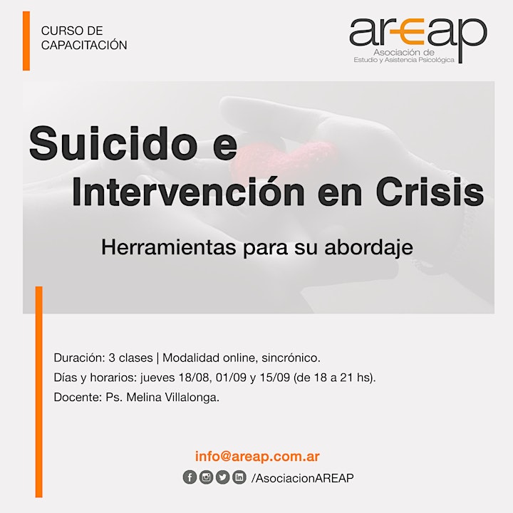 Imagen de Curso Suicidio e Intervención en Crisis 2022 - Online Sincrónico -