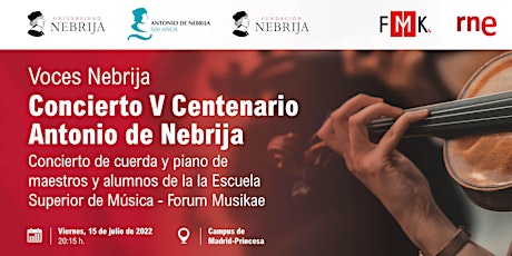 Concierto V Centenario Antonio de Nebrija entradas