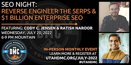 Utah DMC Presents: SEO Night - July 20, 2022 primary image