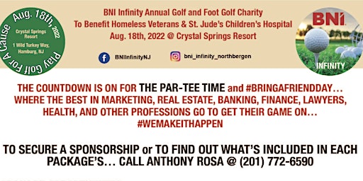 BNI INFINITY 3rd ANNUAL GOLF & FOOT GOLF OUTING