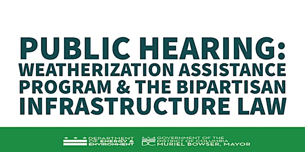 Public Hearing - Weatherization Assistance  Program State Plan