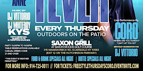 Freestyle Thursdays On The Patio W/ Live Performance By Coro (July 14th)