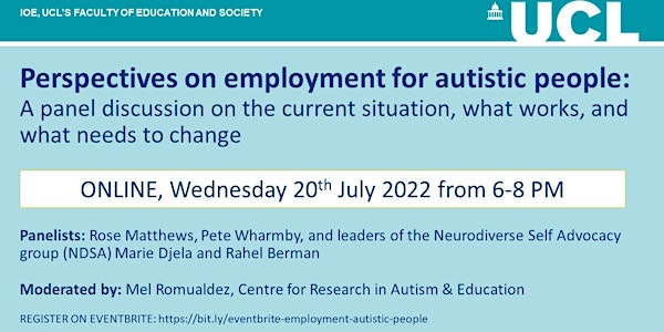 Online panel discussion: Perspectives on employment for autistic people