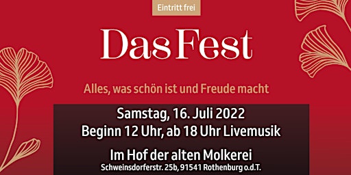 TRÄUMEN & MACHEN @ DAS FEST • Rothenburg odT • Sa, 16.07.22