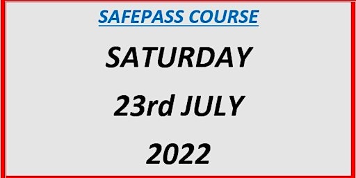 SafePass Course:Saturday 23rd July  €165