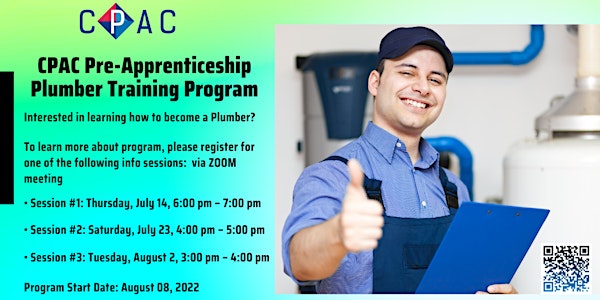 CPAC Pre-Apprenticeship Plumber Program Info Session #1 on July 14, 2022
